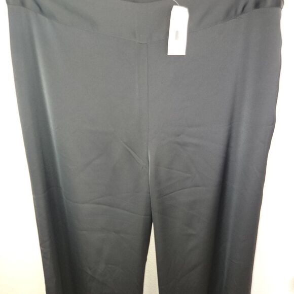 The Limited Nwt High Waist Black Satin Wide Leg Pants Size 8 - Picture 3 of 8